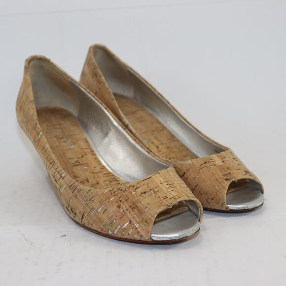 Donald J Pliner Cork Peep Toe Heels Size 7 | Mid Heel Slip-On Shoes - Picture 1 of 7